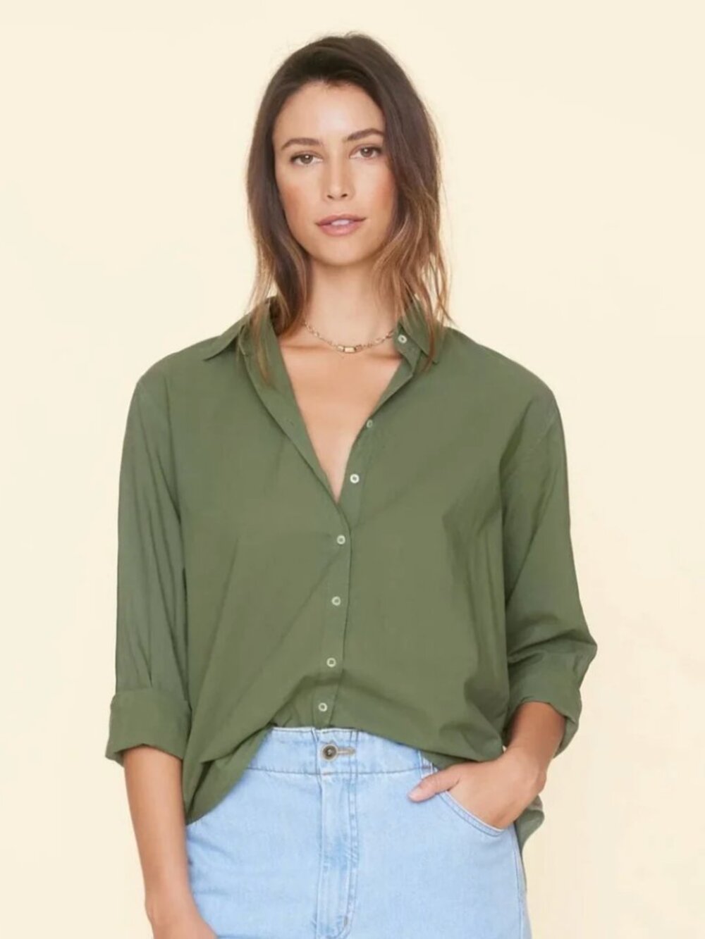 Xirena Beau Shirt Army Green Size S